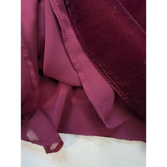 Loft Womens Velvet Strappy Cami Tank Top Size M Burgundy V-Neck Chic Summer - Picture 5 of 13